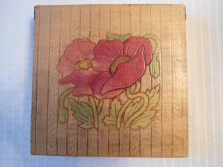 Vintage Hand Carved Wooden Hankerchief Box photo