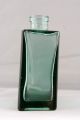 Rare Antique Vintage Leaning Slanted Green Glass Bottle,  With Bubbles,  Hand - Made Bottles photo 2
