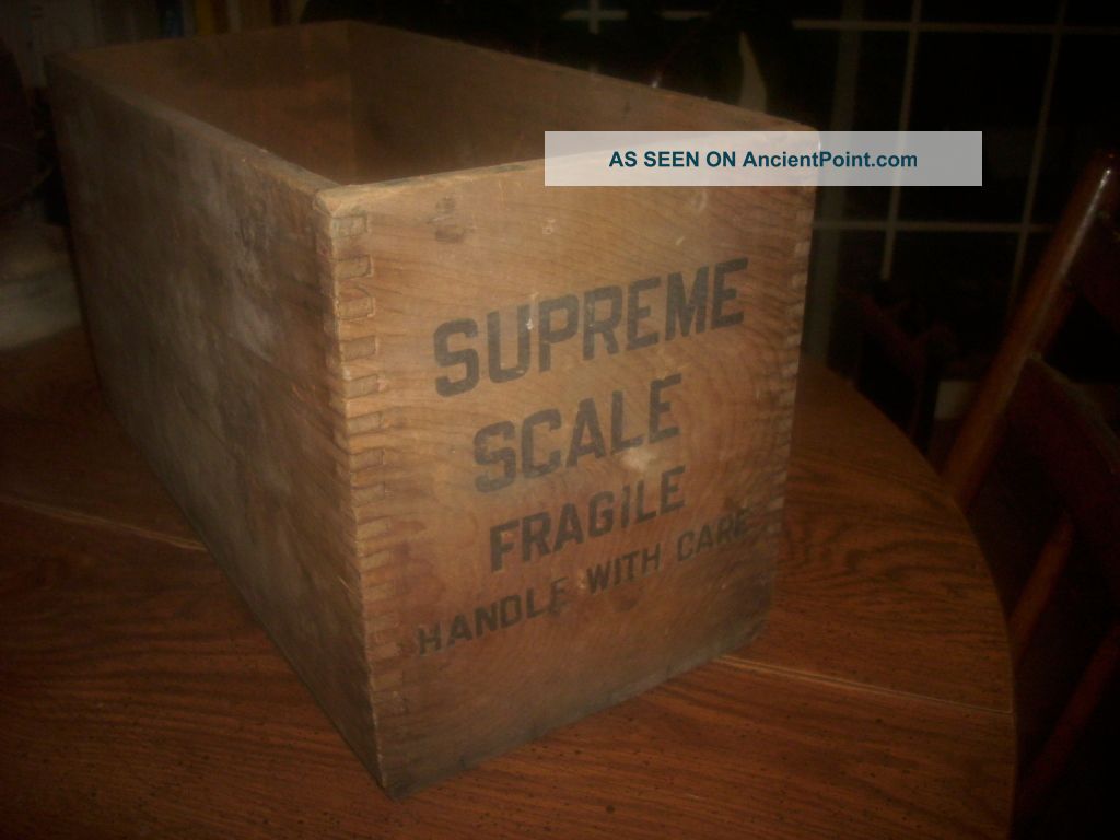 Vintage,  Antique Supreme Scale Dovetail Wooden Box,  Crate. . . . Boxes photo