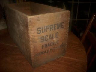 Vintage,  Antique Supreme Scale Dovetail Wooden Box,  Crate. . . . photo