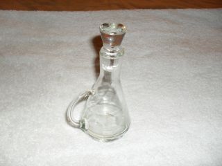 Vinegar Bottle Holder Clear Glass Very Old And From Estate Please Look photo