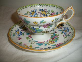 Hammersley & Co Bone China Floral & Gold Cup And Saucer England.  Estate Find photo