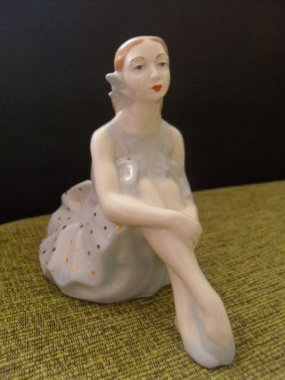 Ussr Latvia Latvian Figurine, ,  Ballerina, ,  Riga Porcelain Factory 60s photo