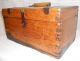 Outstand Early American Primitive Hand Crafted,  Dovetailed Handled Box Primitives photo 1