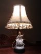 Vintage Pair Of Figurine Lamps With Custom Fabric Shades Lamps photo 1