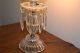 Antique Vintage Hurricane Globe Crystal Glass Prism Table Light Lamp Euc Lamps photo 1