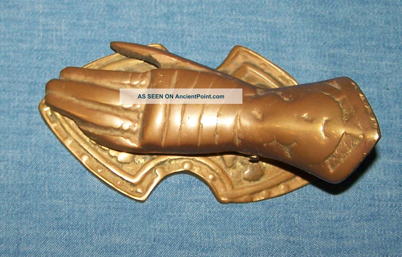 Antique Heavy Brass Or Bronze Paper Weight And Clip Metalware photo