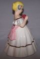 Vintage Full Skirt Girl Porcelain Figurine Crazed Artist Signed Dated 1956 10 