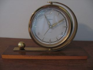 Orbros Art Deco Alarm Clock.  Made In Germany.  Mid Century Modern.  Works photo