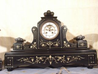 Antik French Clock Marble With Visible Escapement 1880jhr photo