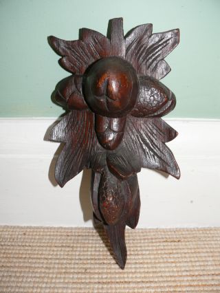 19thc Black Forest Oak Carving With Fruits photo
