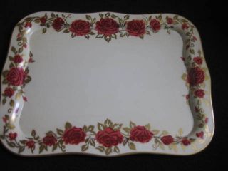 Gorgeous Vintage Red Roses~ivory~tole Toleware~tray~shabby Cottage~victorian photo