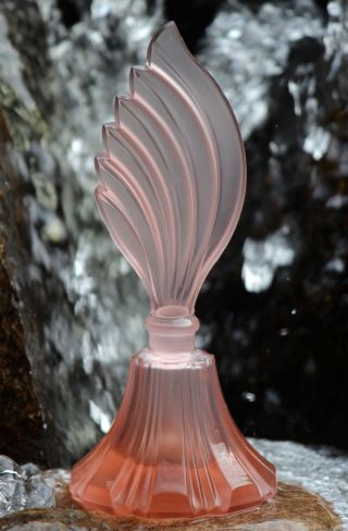 Spring - Very Big Matte Pink Perfume Bottle,  True Art Deco Czechoslovakia photo
