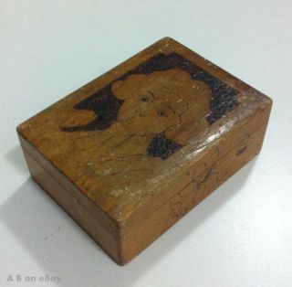 = Old Vintage Hand Made Wood Box For Jewelry Cigarettes Perfumes Or Any Storage photo