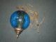 Vintage Retro Blue Mid Century Eames Era Swag Hanging Lamp Light Fixture Globe Lamps photo 2