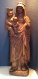 St.  Anne,  Blessed Mother Mary,  And Baby Jesus Statue Extremely Rare Circa 1500 ' S Carved Figures photo 1