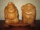 Japanese Gods Of Good Fortune Shichifujujin Wood Carved Statues Carved Figures photo 1