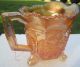 Antique 20 ' S Fenton Carnival Glass Pitcher Marigold Butterfly & Berry Blackberry Pitchers photo 3