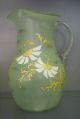 Victorian Decorated Green Blown Glass Pitcher With Matching Glasses Pitchers photo 1