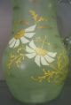 Victorian Decorated Green Blown Glass Pitcher With Matching Glasses Pitchers photo 2