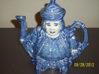 Victorian Ironstone Royal Armsflow Blue Teapot 