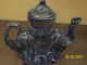 Victorian Ironstone Royal Armsflow Blue Teapot 