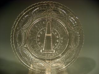 Early American Pattern Glass Cup Plate W/ Bunker Hill 1775 Decor Ca.  1875? photo
