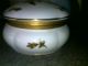 Porcelain Vanity Box~antique~gold Leaf~flowers~crossed Arrows~ex~beautiful~gift Boxes photo 9