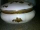 Porcelain Vanity Box~antique~gold Leaf~flowers~crossed Arrows~ex~beautiful~gift Boxes photo 10