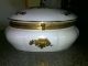 Porcelain Vanity Box~antique~gold Leaf~flowers~crossed Arrows~ex~beautiful~gift Boxes photo 1
