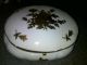 Porcelain Vanity Box~antique~gold Leaf~flowers~crossed Arrows~ex~beautiful~gift Boxes photo 7
