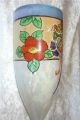 Antique Bird/floral Wall Pocket Japan 1920 - 1930 Hand Painted Raised Enamel Vase Vases photo 1