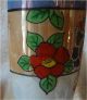 Antique Bird/floral Wall Pocket Japan 1920 - 1930 Hand Painted Raised Enamel Vase Vases photo 2