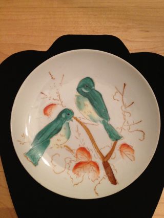 Small Hand Painted Plate With 2 Birds photo