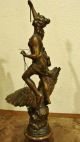 French Antique Bronzed Spelter 19th Sculpture Statue Woman Standing On An Eagle Other photo 5