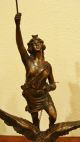 French Antique Bronzed Spelter 19th Sculpture Statue Woman Standing On An Eagle Other photo 8