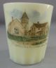 Antique Vaseline Glass Toothpick Holder Souvenir Church Parsonage Alton Kansas Other photo 2