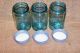 6 Old Canning Jars Ball Mason Primitive Antique Country Farm Green Bubble Glass Primitives photo 2
