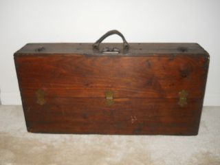 Awesome Antique Tramp Art Wooden Carpenter ' S Tool Box W/tray photo