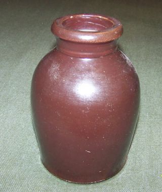 Vintage Reddish Brown Albany Glaze Pottery Jar photo