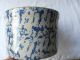 Antique / Vintage Stoneware Butter Crock W/ Cobalt Blue Sponging Crocks photo 2