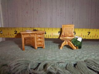 Vintage Salt & Pepper Shaker Miniature Desk And Chair photo