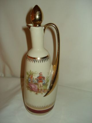 One Of A Kind Antique Porcelain Decater Wine Pitcher With Stopper photo