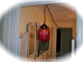 Pinkys Shabby Vintage Hanging Lamp Black Red Retro Paris Chic Electric photo