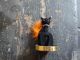 Vintage Max Factor Sophisti - Cat Black Cat Orange Rhinestone Eyes Case Perfume Bottles photo 3