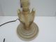 Antique Sensational Alabaster Marble Carved Lg Two Birds Table Lamp Base W Harp Lamps photo 2