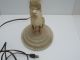 Antique Sensational Alabaster Marble Carved Lg Two Birds Table Lamp Base W Harp Lamps photo 3