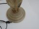 Antique Sensational Alabaster Marble Carved Lg Two Birds Table Lamp Base W Harp Lamps photo 6
