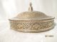 Antique Vtg Brass Ornate Engraved Bowl Container Tortilla Holder Moroccan India Metalware photo 1