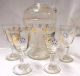 Antique Bohemian Moser Crystal Art Glass Gilt & Enamel Decanter & 4 Glasses Decanters photo 2